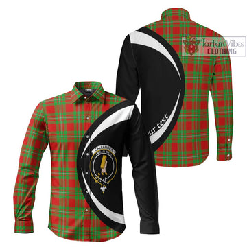 Callander Tartan Long Sleeve Button Up with Family Crest Circle Style