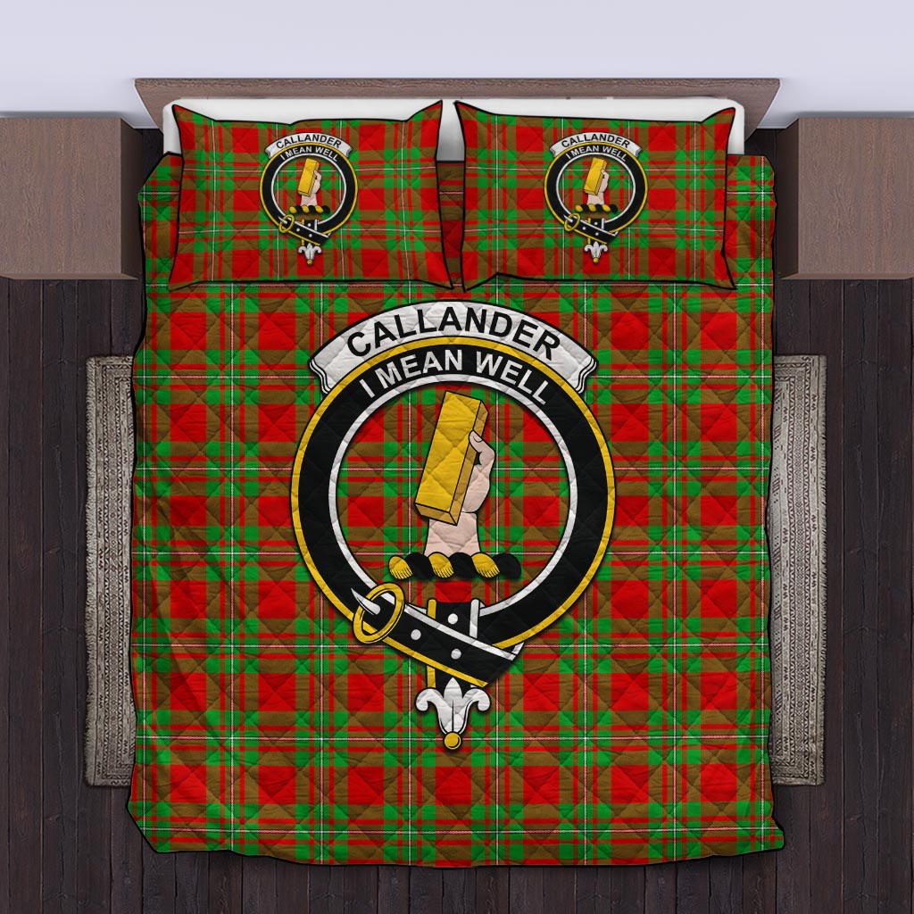 Callander Tartan Quilt Bed Set with Family Crest Twin - Tartan Vibes Clothing