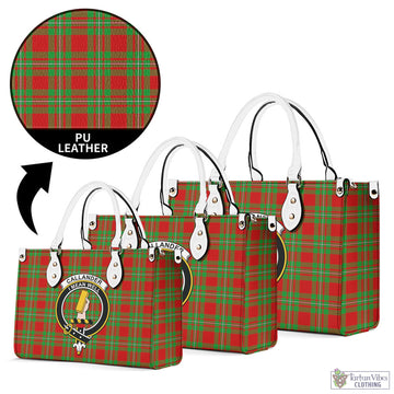 Callander Tartan Luxury Leather Handbags with Family Crest