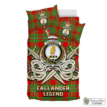 Callander Tartan Bedding Set with Clan Crest and the Golden Sword of Courageous Legacy