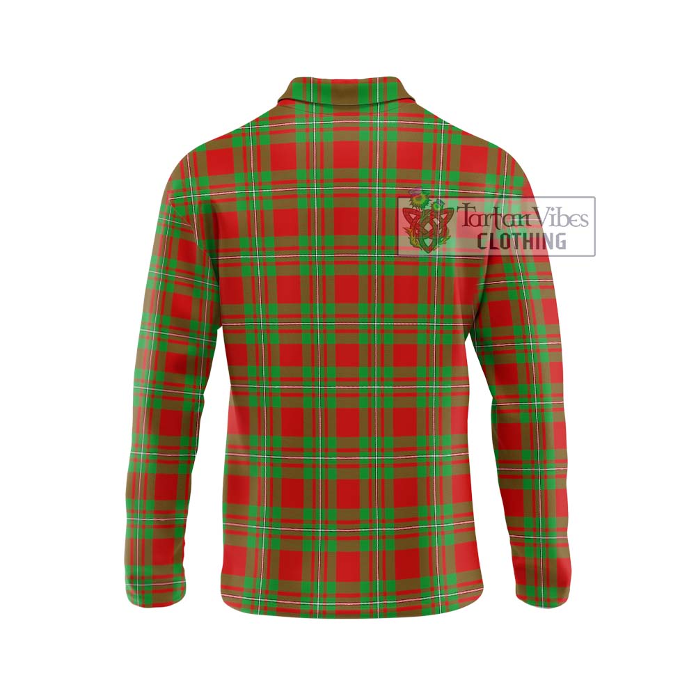 Callander Tartan Long Sleeve Polo Shirt with Family Crest DNA In Me Style - Tartanvibesclothing Shop