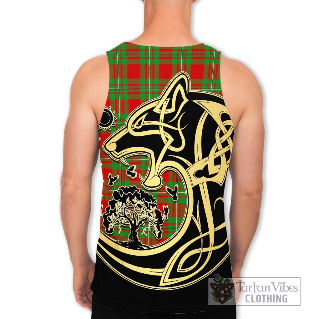 Callander Tartan Men's Tank Top with Family Crest Celtic Wolf Style - Tartan Vibes Clothing