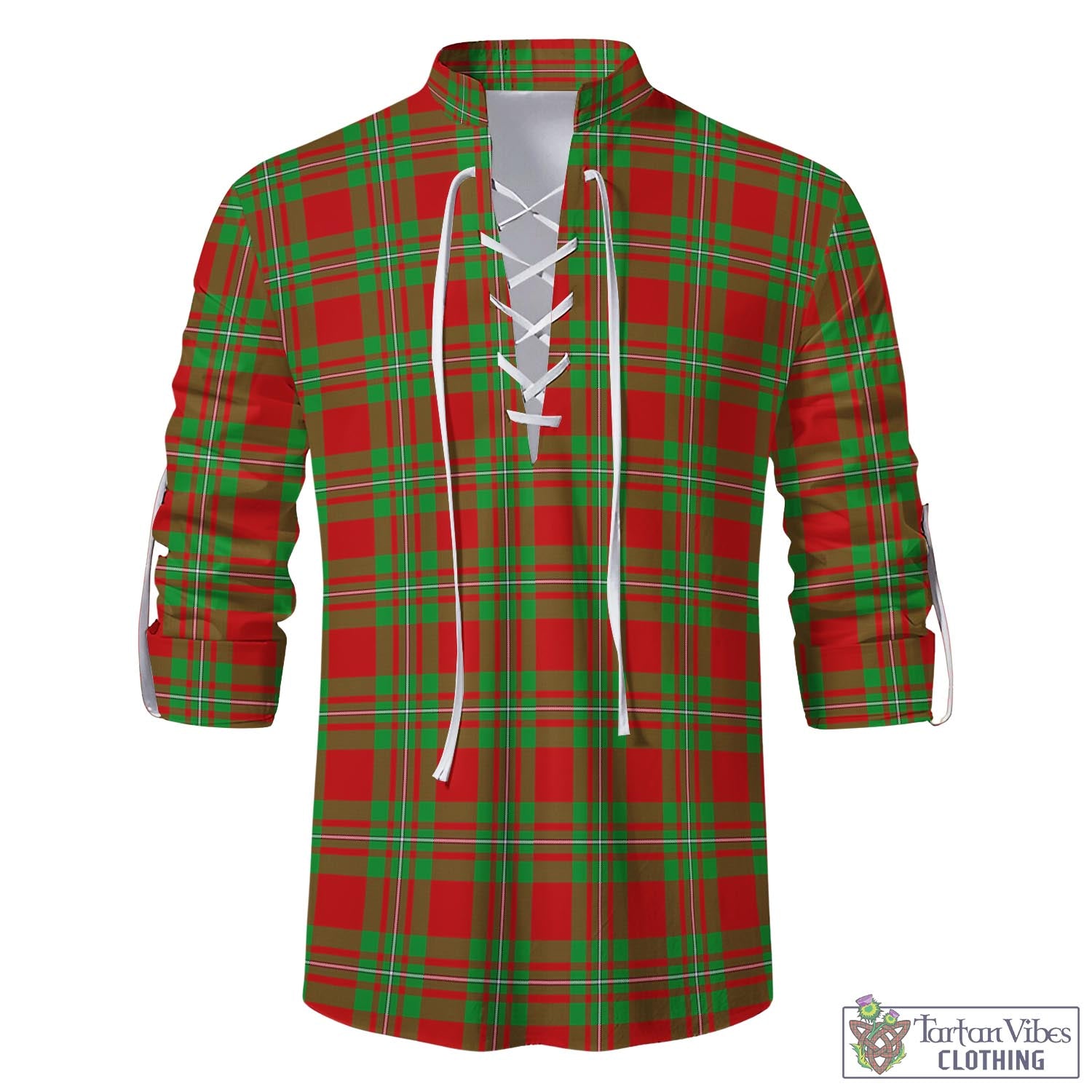 Tartan Vibes Clothing Callander Modern Tartan Men's Scottish Traditional Jacobite Ghillie Kilt Shirt