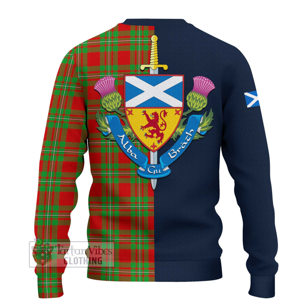 Callander Tartan Ugly Sweater Alba with Scottish Lion Royal Arm Half Style - Tartan Vibes Clothing