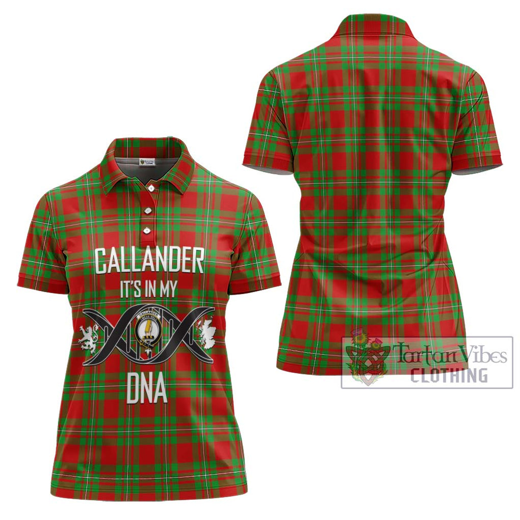 Callander Tartan Women's Polo Shirt with Family Crest DNA In Me Style - Tartanvibesclothing Shop