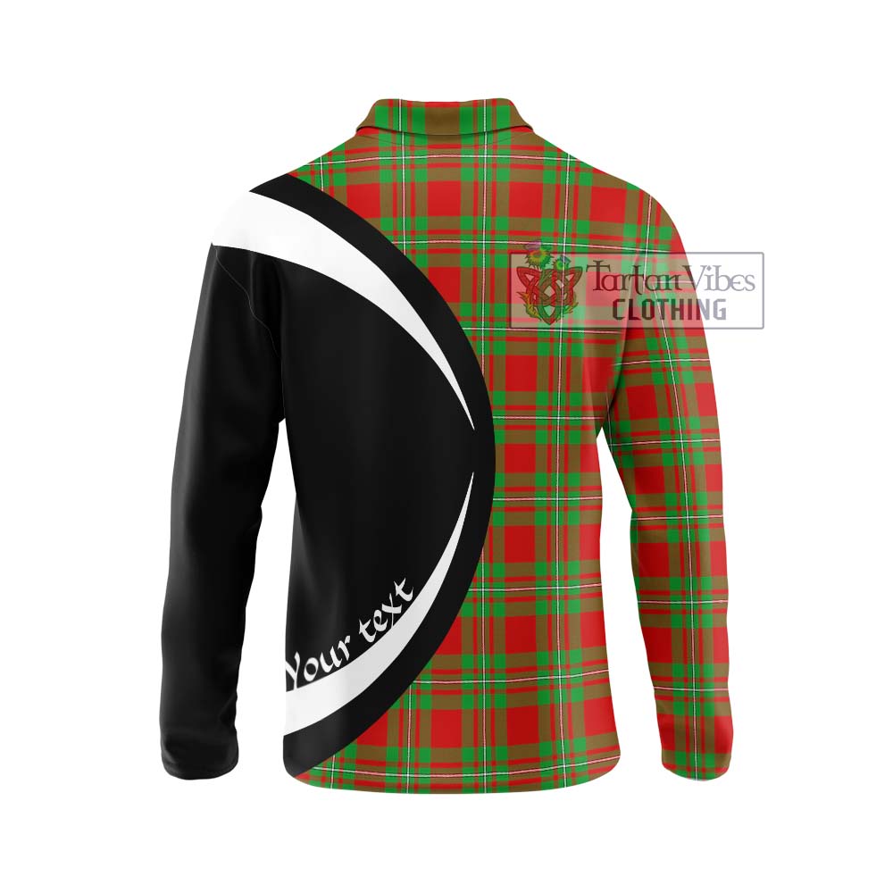 Callander Tartan Long Sleeve Polo Shirt with Family Crest Circle Style - Tartan Vibes Clothing