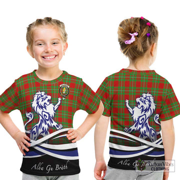 Callander Tartan Kid T-Shirt with Alba Gu Brath Regal Lion Emblem