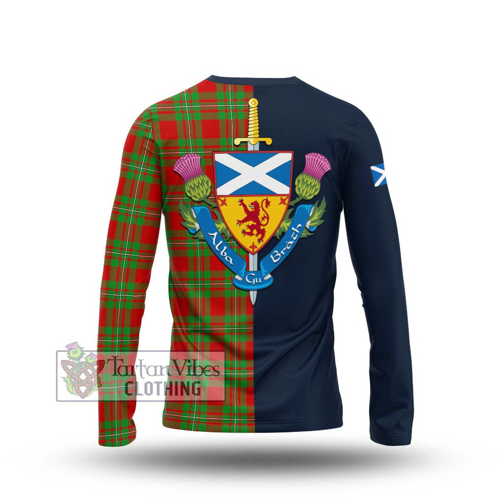 Tartan Vibes Clothing Callander Modern Tartan Long Sleeve T-Shirt with Scottish Lion Royal Arm Half Style