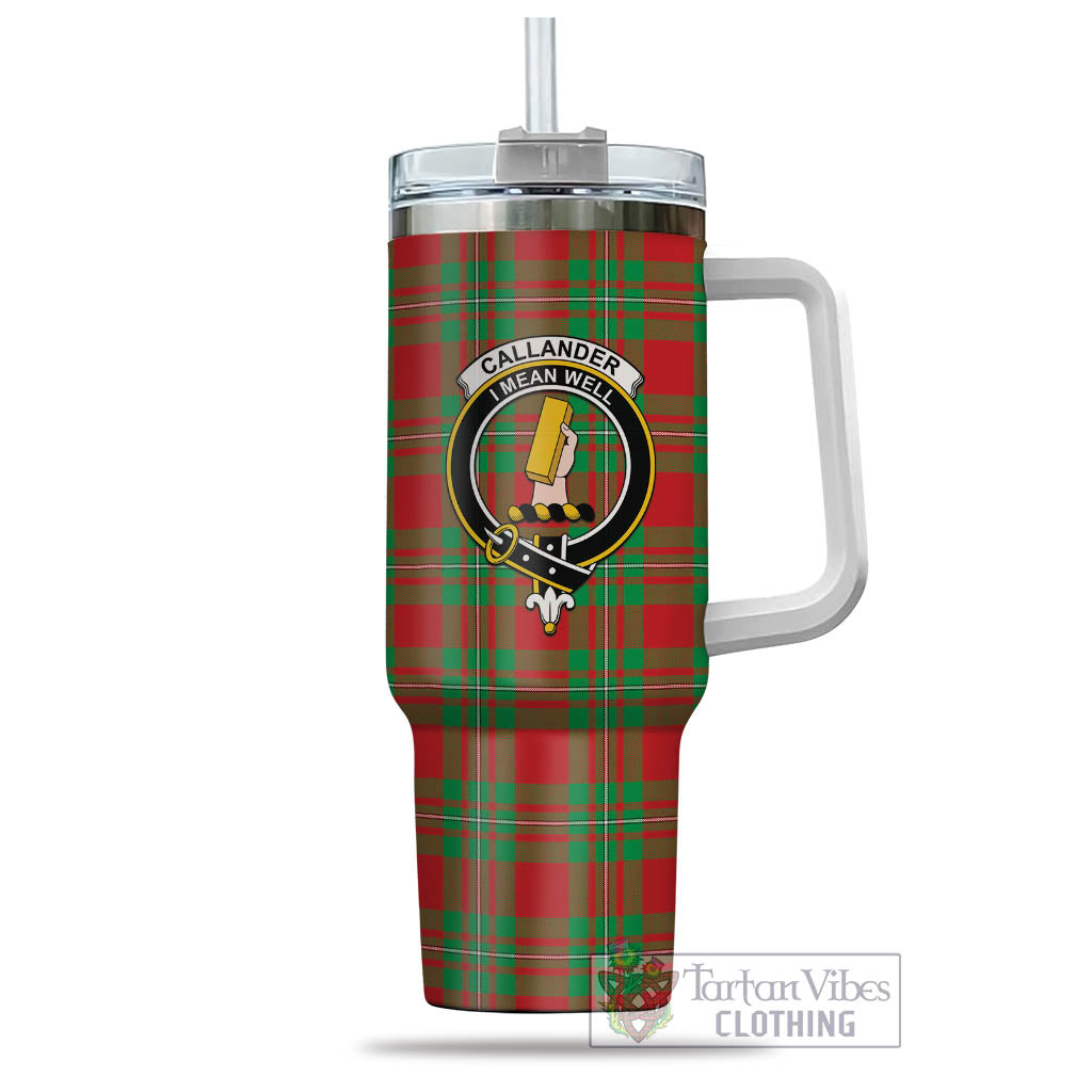 Tartan Vibes Clothing Callander Modern Tartan and Family Crest Tumbler with Handle