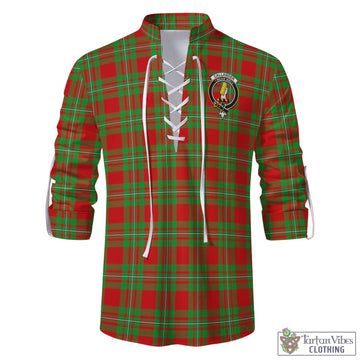 Callander Tartan Men's Scottish Traditional Jacobite Ghillie Kilt Shirt with Family Crest