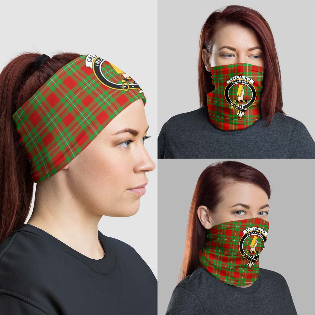 Callander Modern Tartan Neck Gaiters, Tartan Bandanas, Tartan Head Band with Family Crest