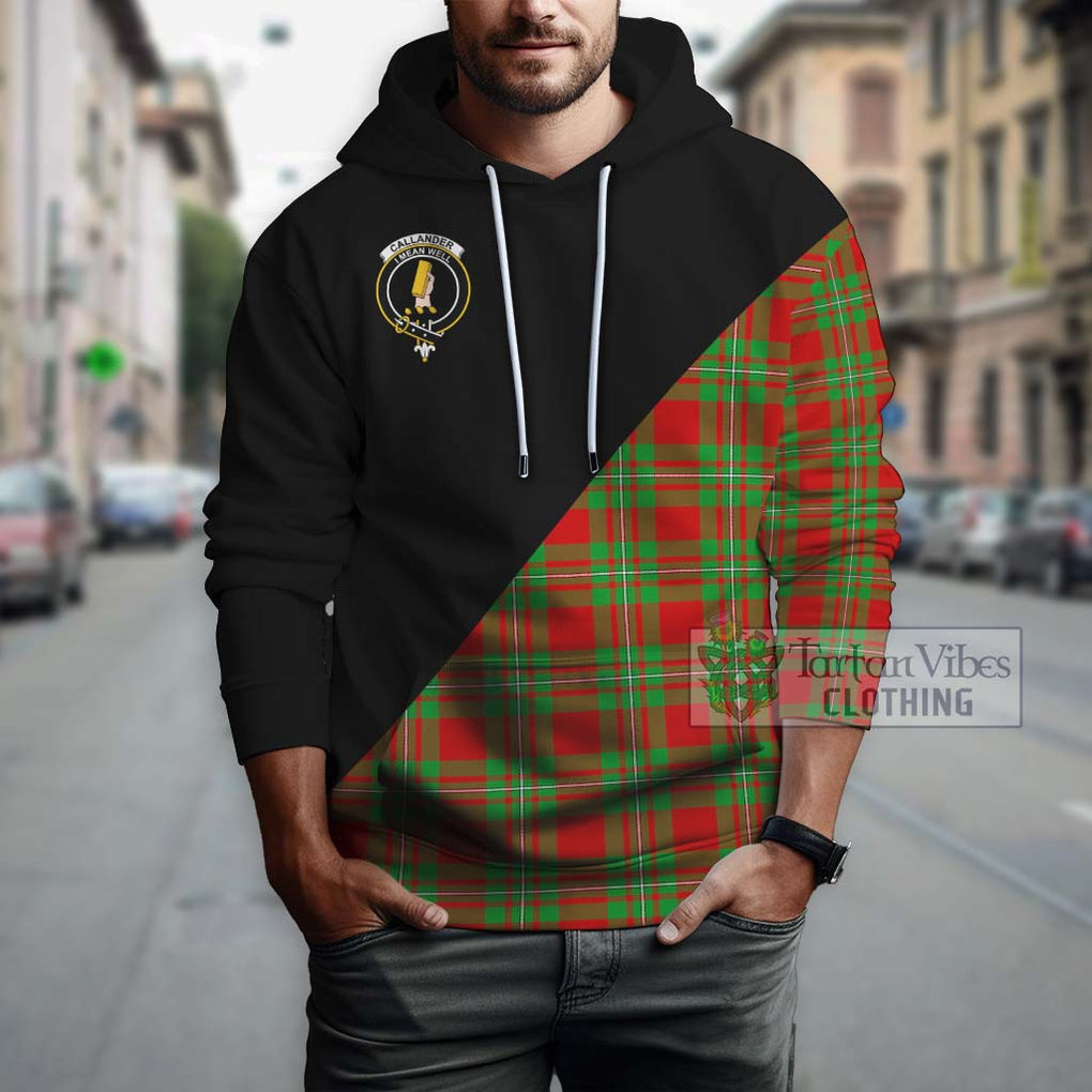 Callander Tartan Hoodie with Family Crest and Military Logo Style - Tartanvibesclothing Shop