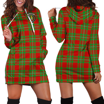 Callander Tartan Hoodie Dress with Family Crest