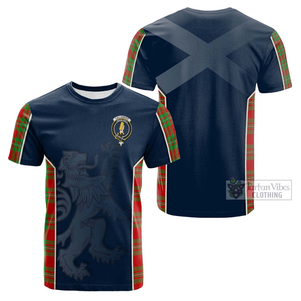 Tartan Vibes Clothing Callander Modern Tartan Cotton T-shirt with Family Crest and Lion Rampant Vibes Sport Style