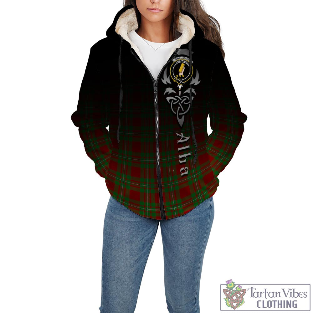 Tartan Vibes Clothing Callander Modern Tartan Sherpa Hoodie Featuring Alba Gu Brath Family Crest Celtic Inspired