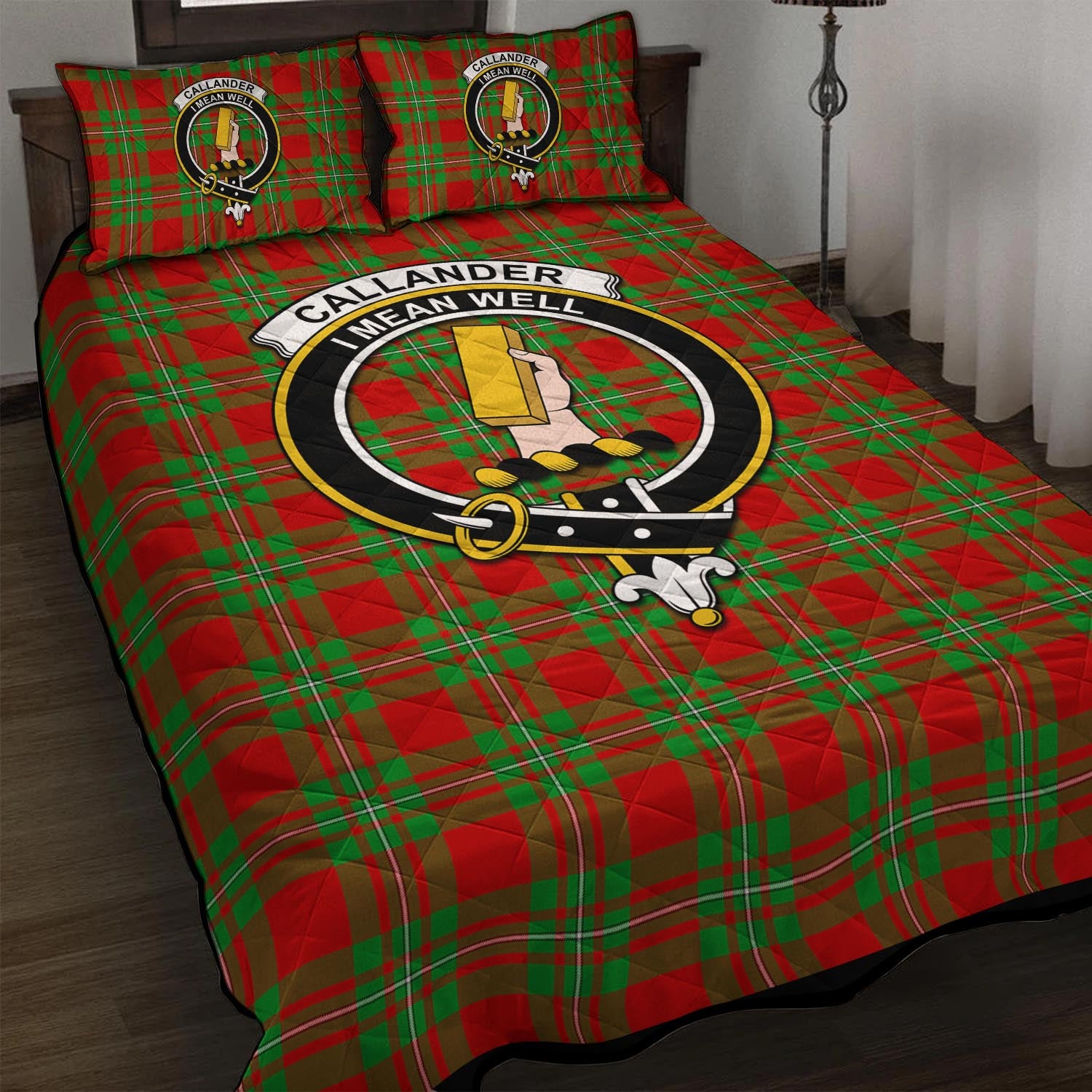 Callander Tartan Quilt Bed Set with Family Crest - Tartan Vibes Clothing