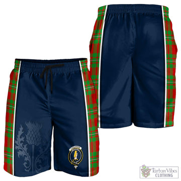 Callander Tartan Men's Shorts with Family Crest and Scottish Thistle Vibes Sport Style