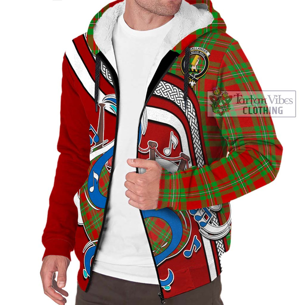 Callander Tartan Sherpa Hoodie with Epic Bagpipe Style Unisex - Tartanvibesclothing Shop