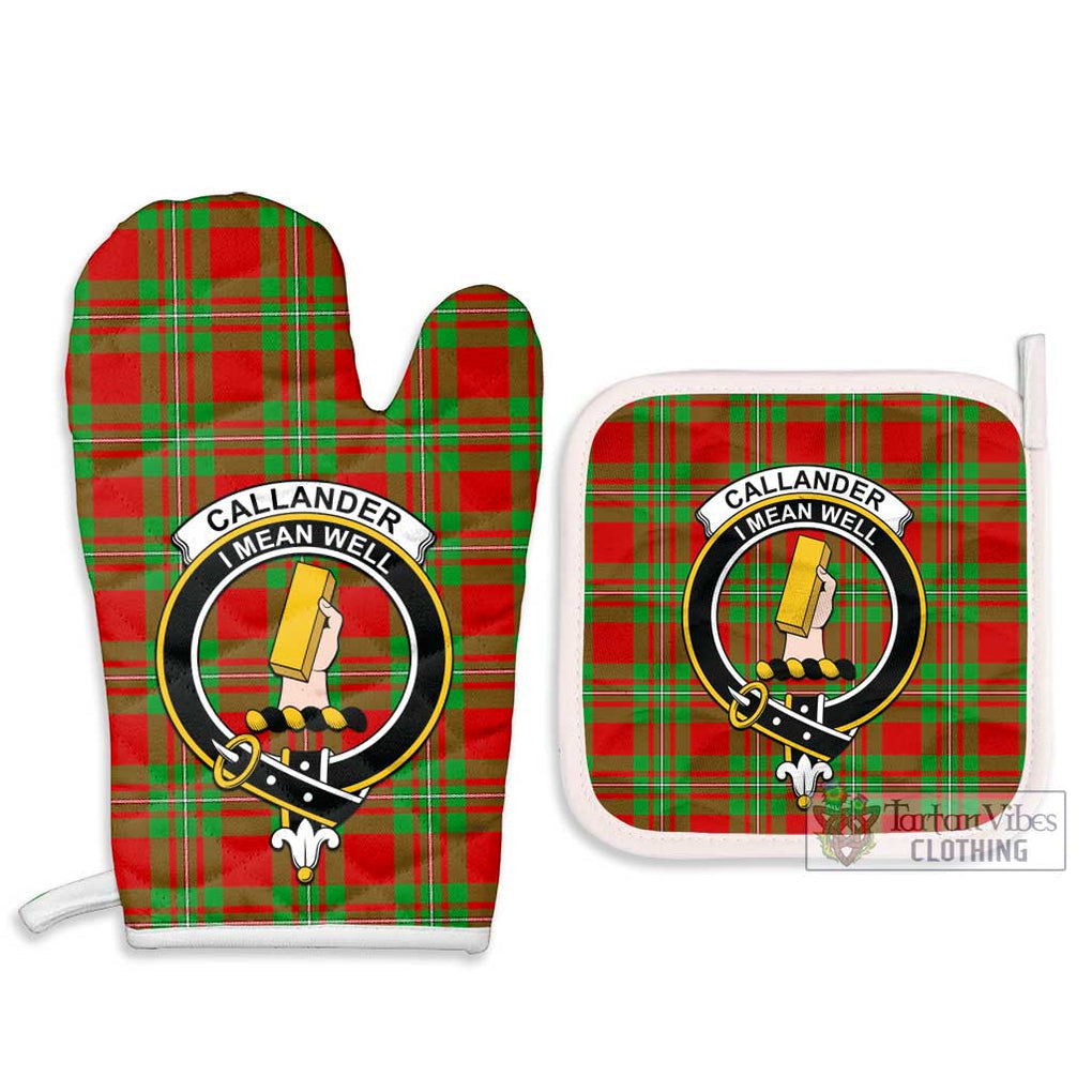 Callander Tartan Combo Oven Mitt & Pot-Holder with Family Crest - Tartan Vibes Clothing