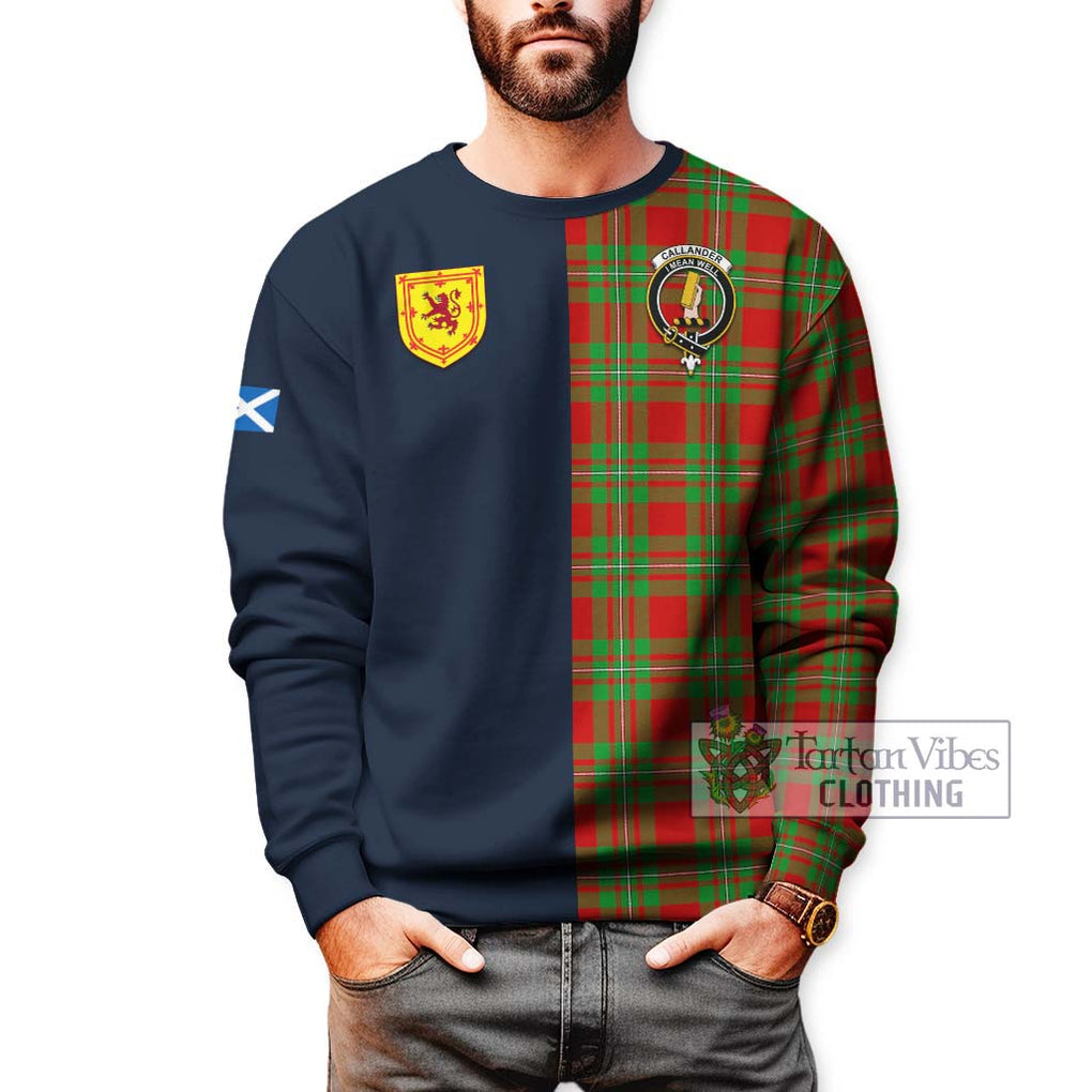 Tartan Vibes Clothing Callander Modern Tartan Sweatshirt with Scottish Lion Royal Arm Half Style