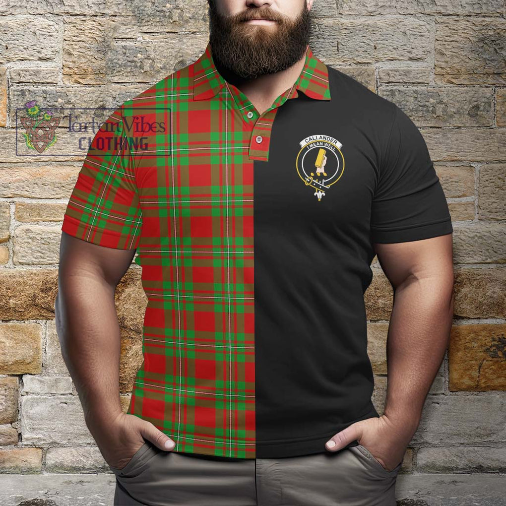 Callander Tartan Polo Shirt with Family Crest and Half Of Me Style - Tartanvibesclothing Shop