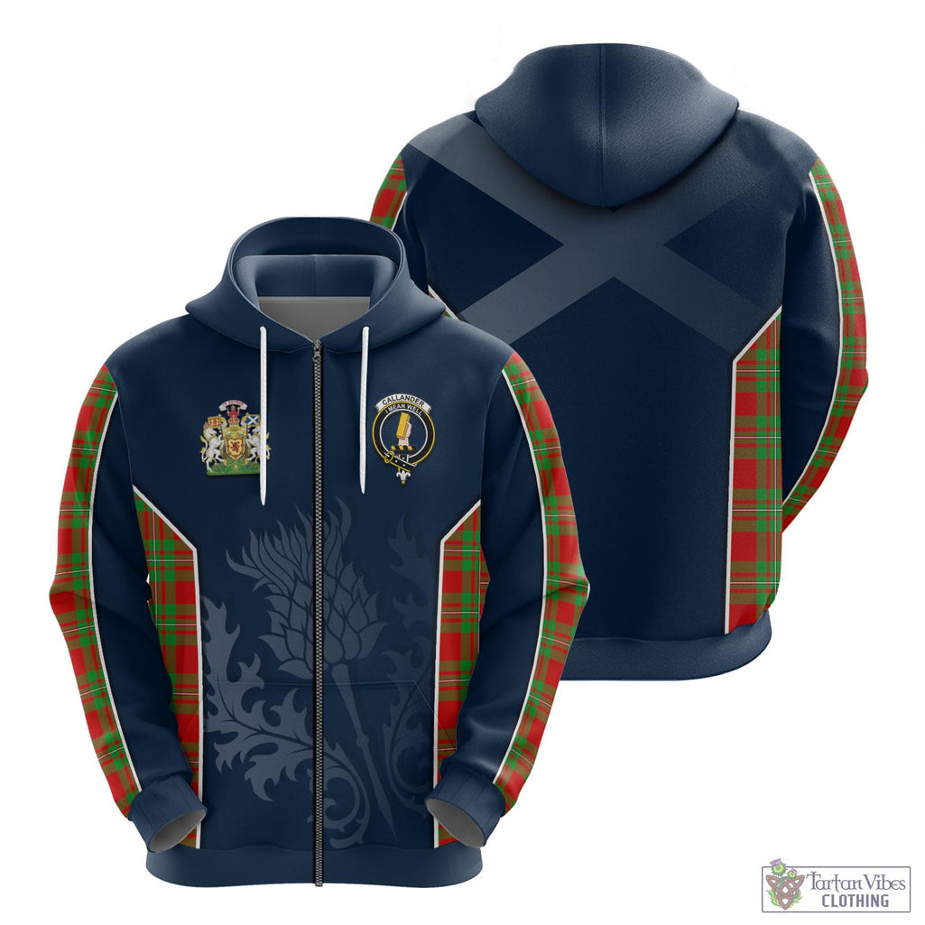 Tartan Vibes Clothing Callander Modern Tartan Hoodie with Family Crest and Scottish Thistle Vibes Sport Style