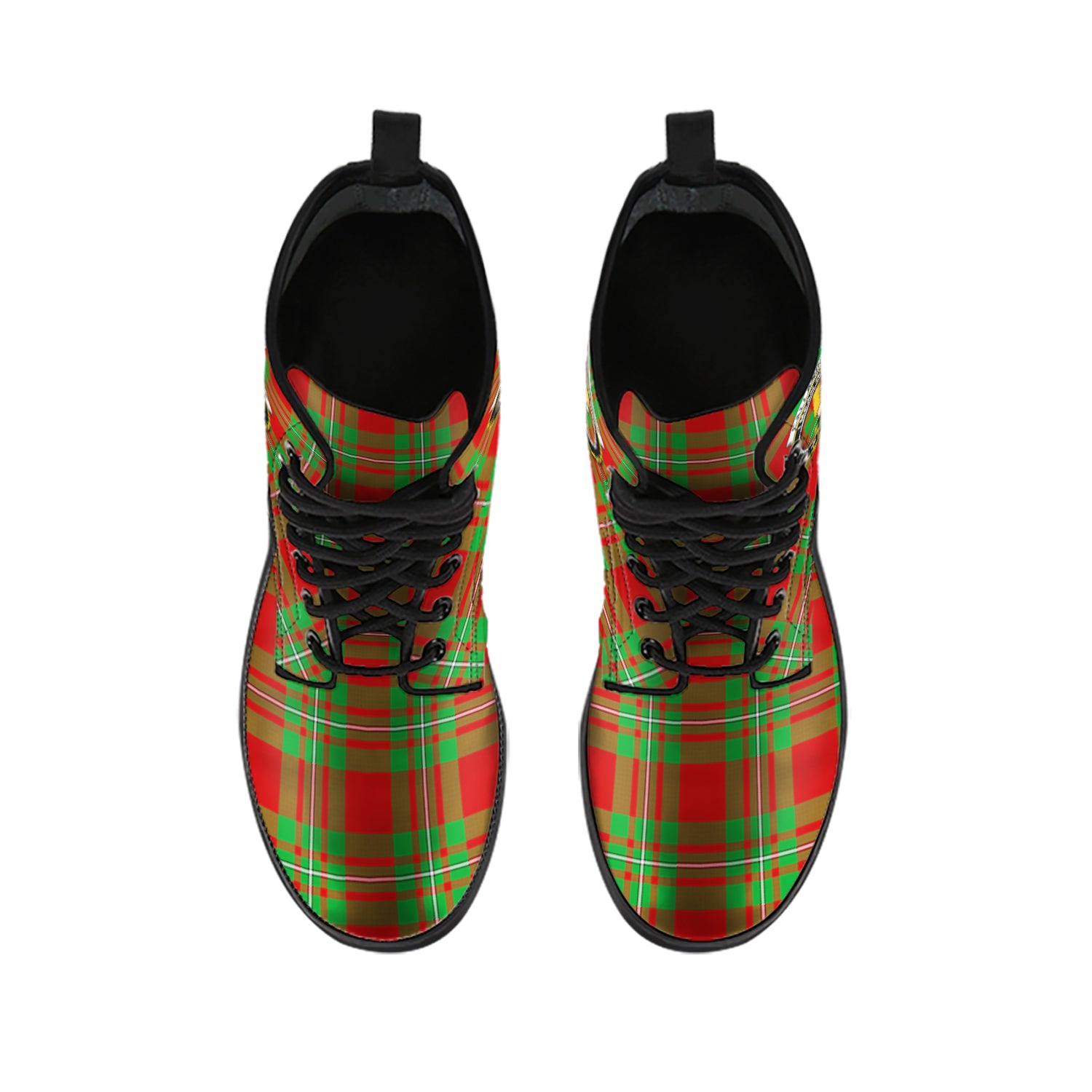 Callander Modern Tartan Leather Boots with Family Crest