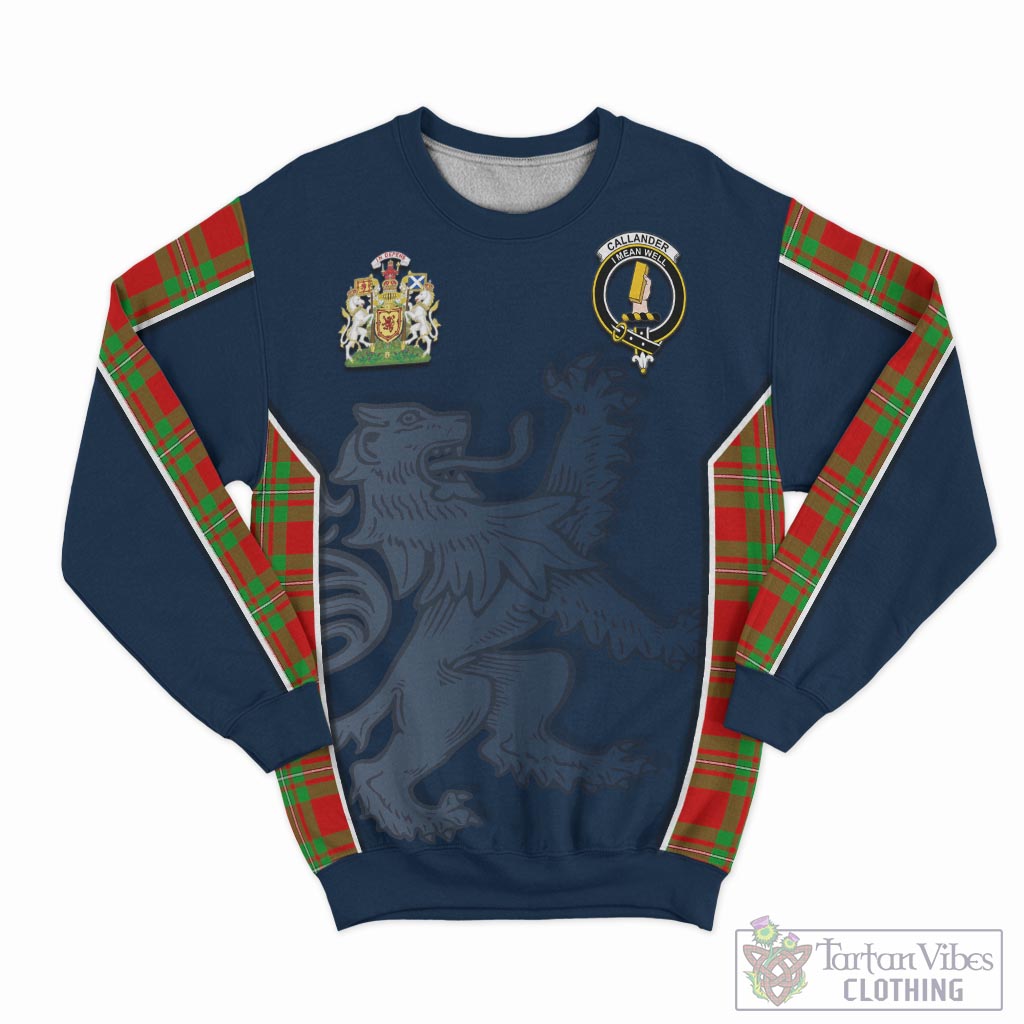 Tartan Vibes Clothing Callander Modern Tartan Sweater with Family Crest and Lion Rampant Vibes Sport Style