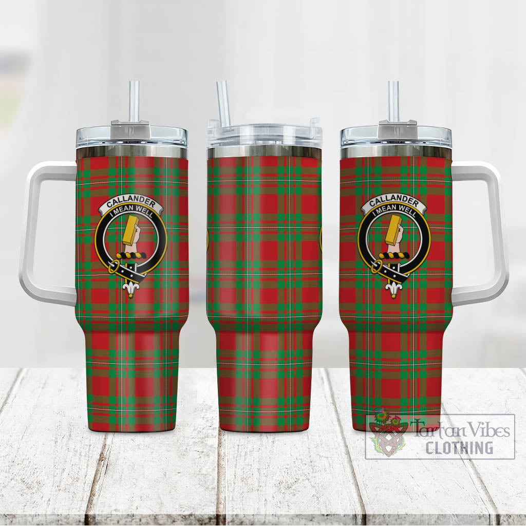 Tartan Vibes Clothing Callander Modern Tartan and Family Crest Tumbler with Handle