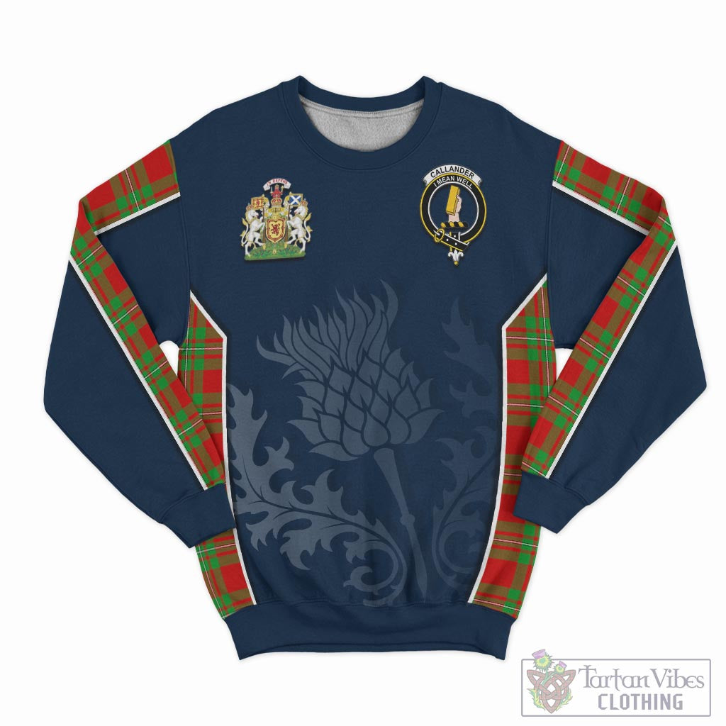 Tartan Vibes Clothing Callander Modern Tartan Sweatshirt with Family Crest and Scottish Thistle Vibes Sport Style