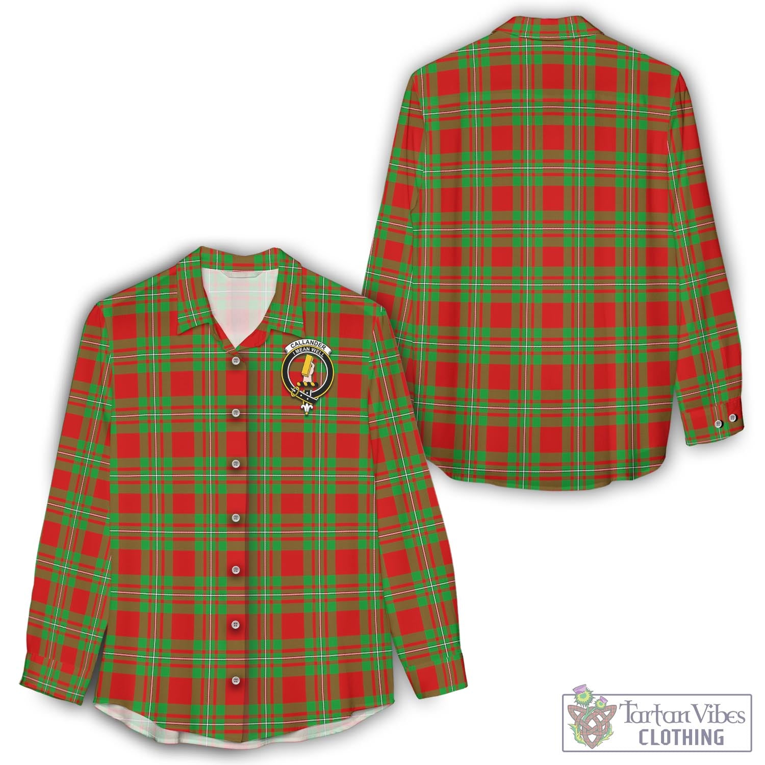 Tartan Vibes Clothing Callander Modern Tartan Womens Casual Shirt with Family Crest