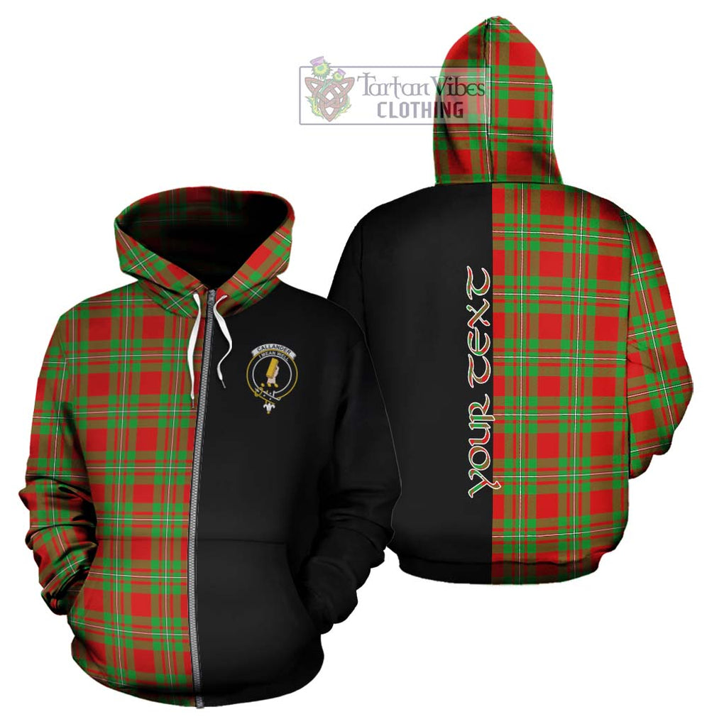 Callander Tartan Hoodie with Family Crest and Half Of Me Style - Tartanvibesclothing Shop