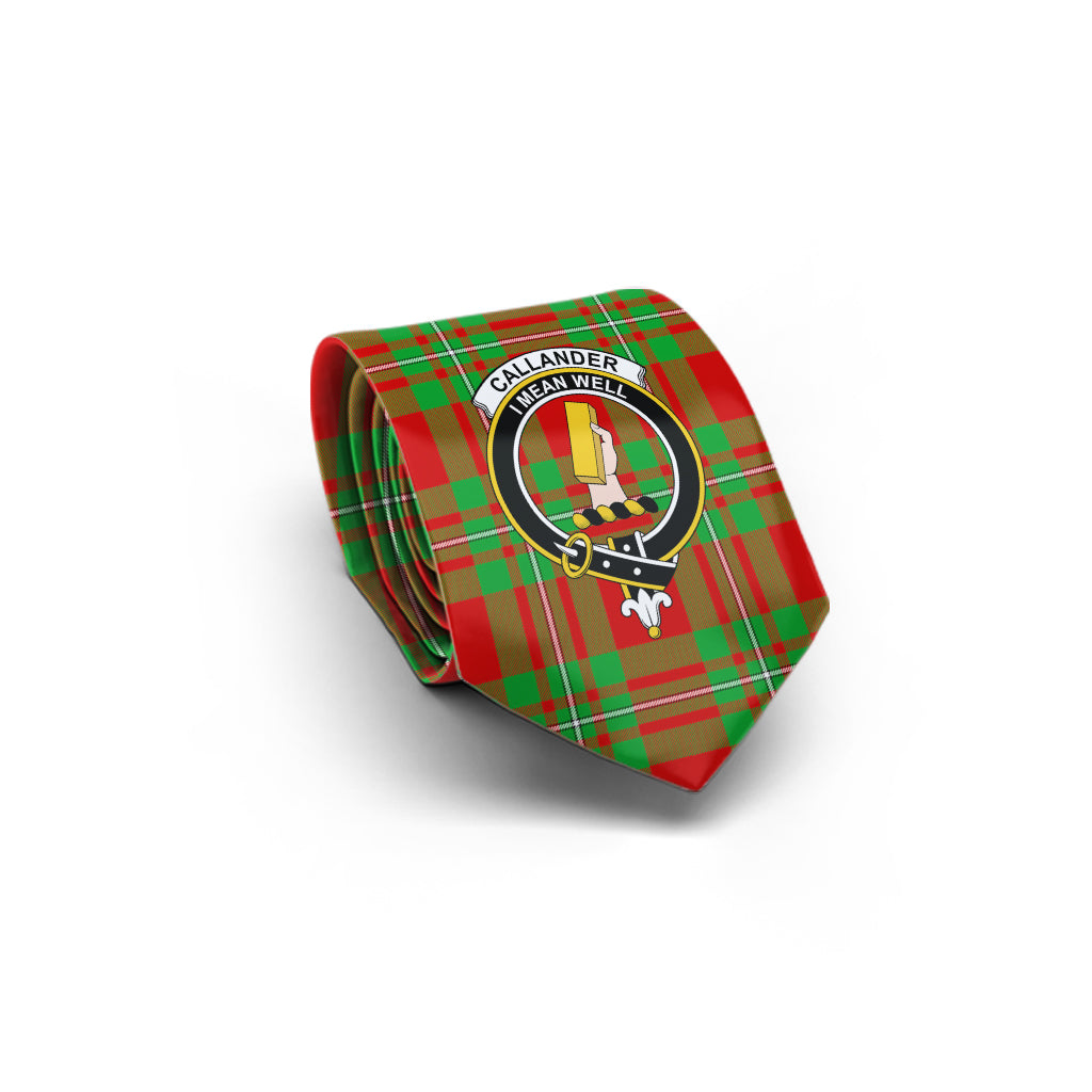 Callander Tartan Classic Necktie with Family Crest - Tartan Vibes Clothing