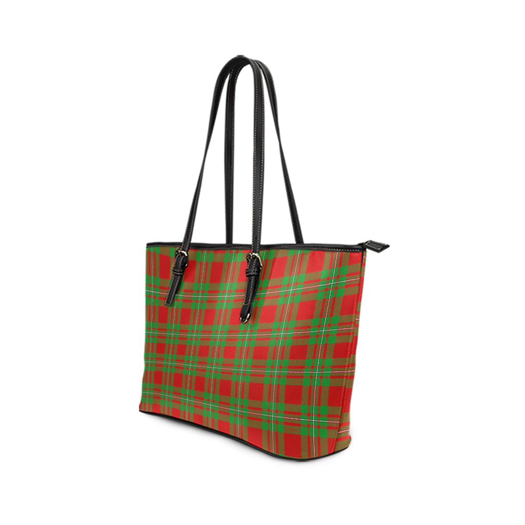 Callander Modern Tartan Leather Tote Bag