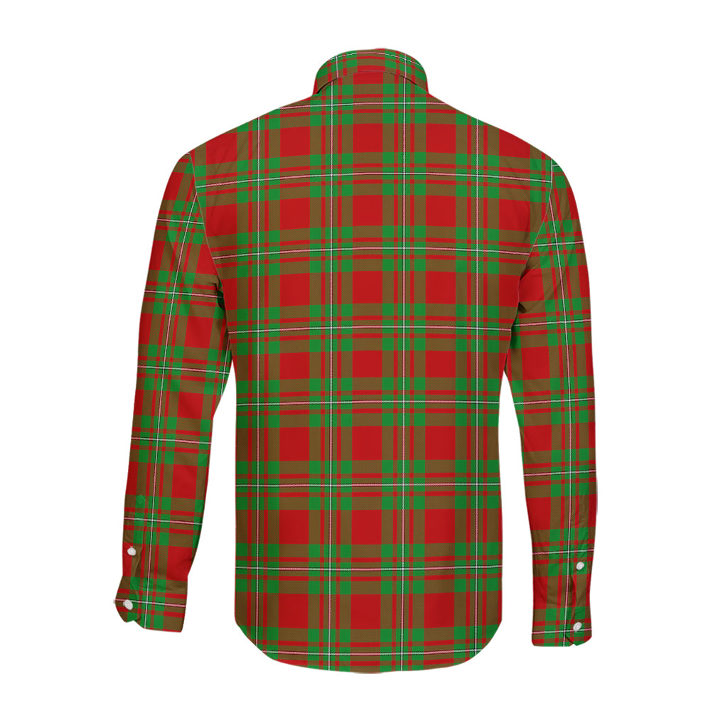 Callander Tartan Long Sleeve Button Up Shirt with Family Crest - Tartan Vibes Clothing