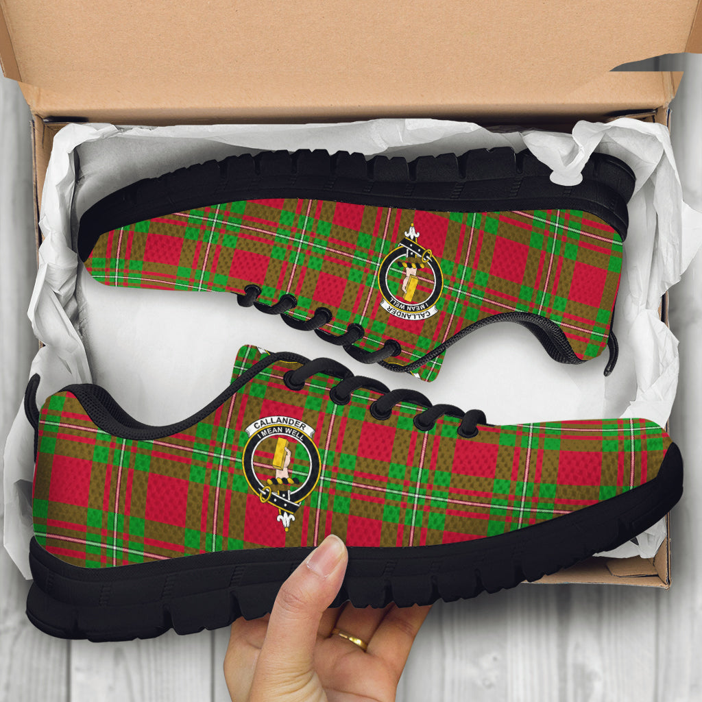 Callander Tartan Sneakers with Family Crest - Tartan Vibes Clothing