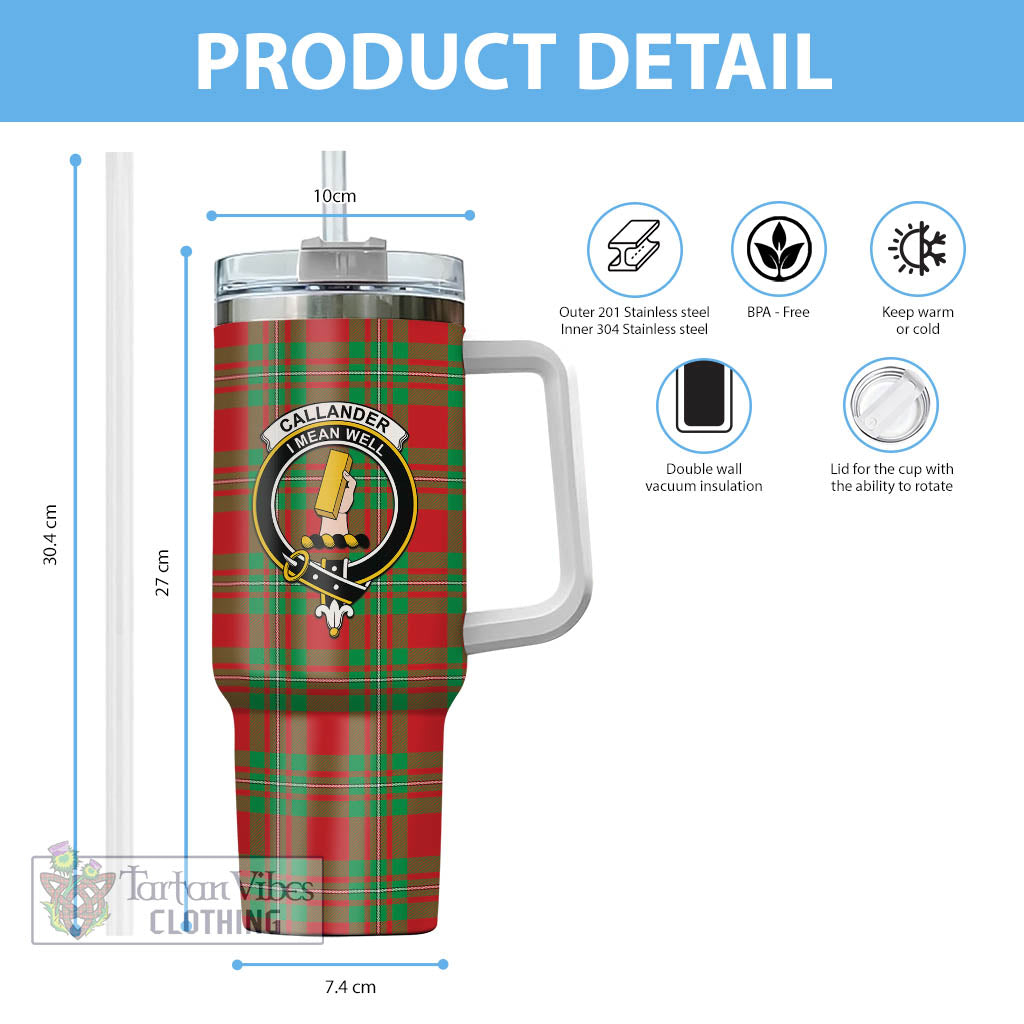 Tartan Vibes Clothing Callander Modern Tartan and Family Crest Tumbler with Handle