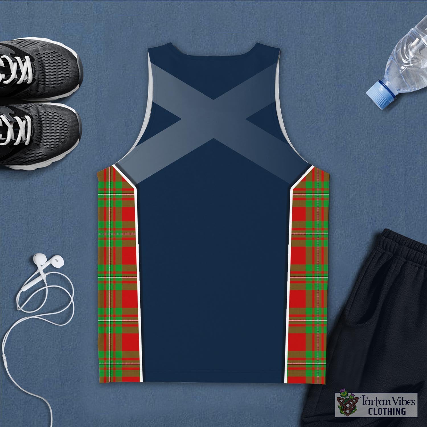 Tartan Vibes Clothing Callander Modern Tartan Men's Tanks Top with Family Crest and Scottish Thistle Vibes Sport Style