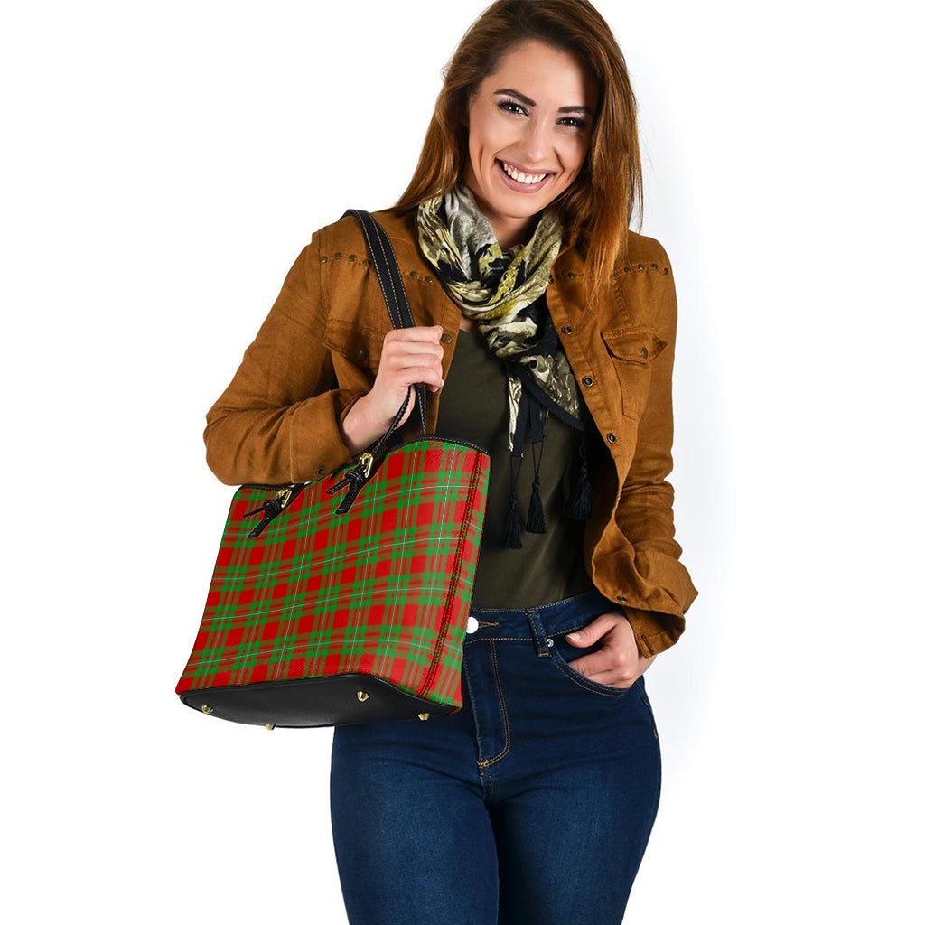 Callander Modern Tartan Leather Tote Bag