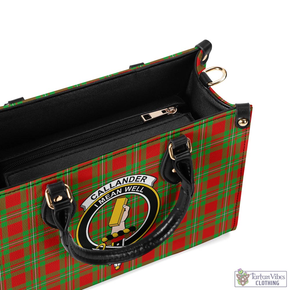 Tartan Vibes Clothing Callander Modern Tartan Luxury Leather Handbags with Family Crest