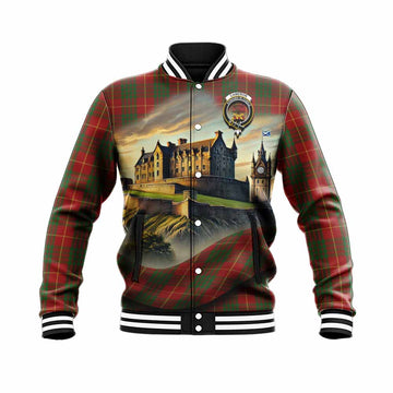 Cameron Tartan Family Crest Baseball Jacket with Scottish Ancient Castle Style Unisex - Tartan Vibes Clothing