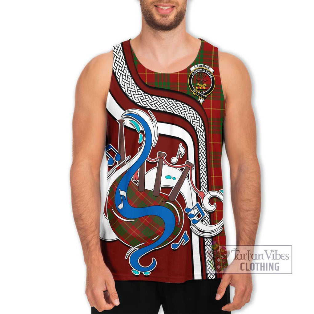 Cameron Tartan Men's Tank Top with Epic Bagpipe Style Men - Tartanvibesclothing Shop