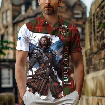 Cameron Crest Tartan Short Sleeve Button Shirt Inspired by the Freedom of Scottish Warrior