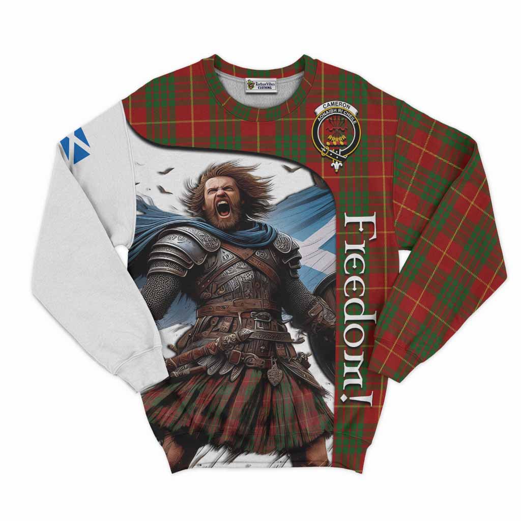 Tartan Vibes Clothing Cameron Crest Tartan Sweatshirt Inspired by the Freedom of Scottish Warrior