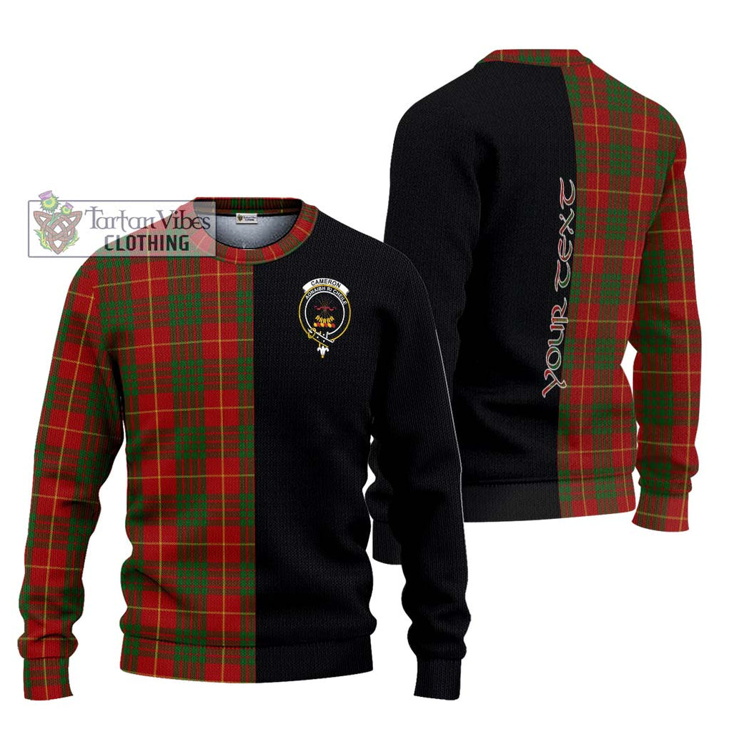 Cameron Tartan Knitted Sweater with Family Crest and Half Of Me Style Unisex - Tartanvibesclothing Shop