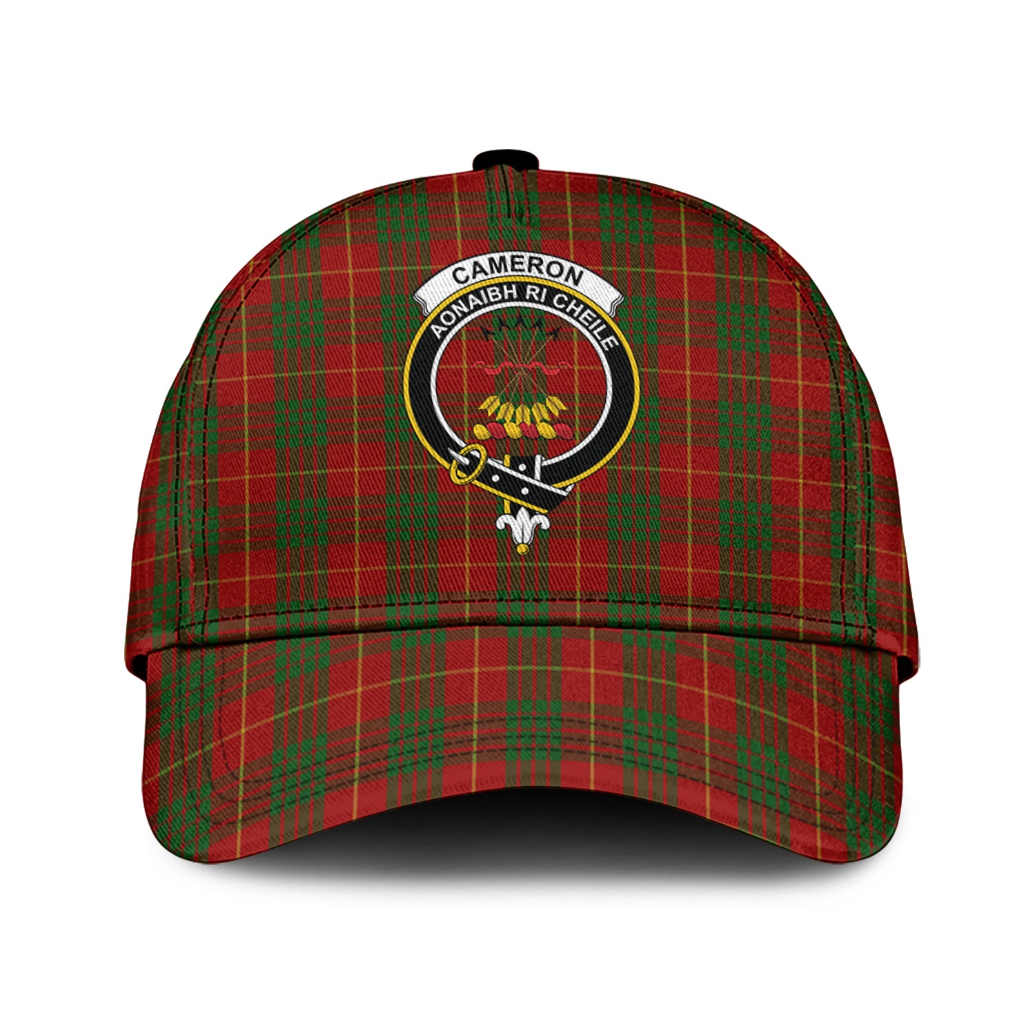 Cameron Tartan Classic Cap with Family Crest Classic Cap Universal Fit - Tartan Vibes Clothing