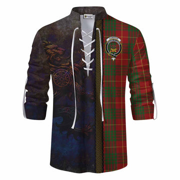 Cameron Tartan Family Crest Ghillie Kilt Shirt Alba Gu Brath Be Brave Lion Ancient Style Men - Tartan Vibes Clothing