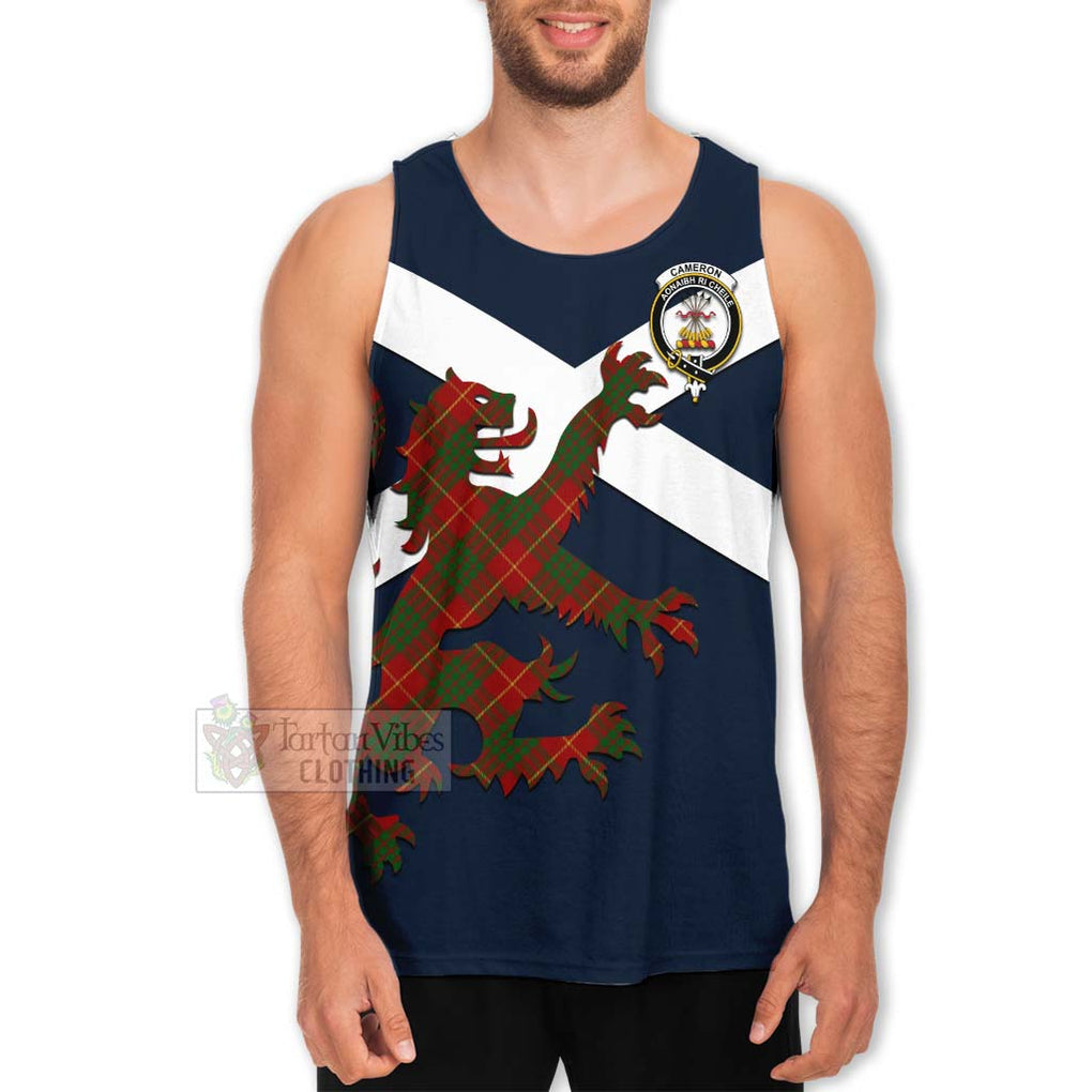 Tartan Vibes Clothing Cameron Tartan Lion Rampant Men's Tank Top – Proudly Display Your Heritage with Alba Gu Brath and Clan Name