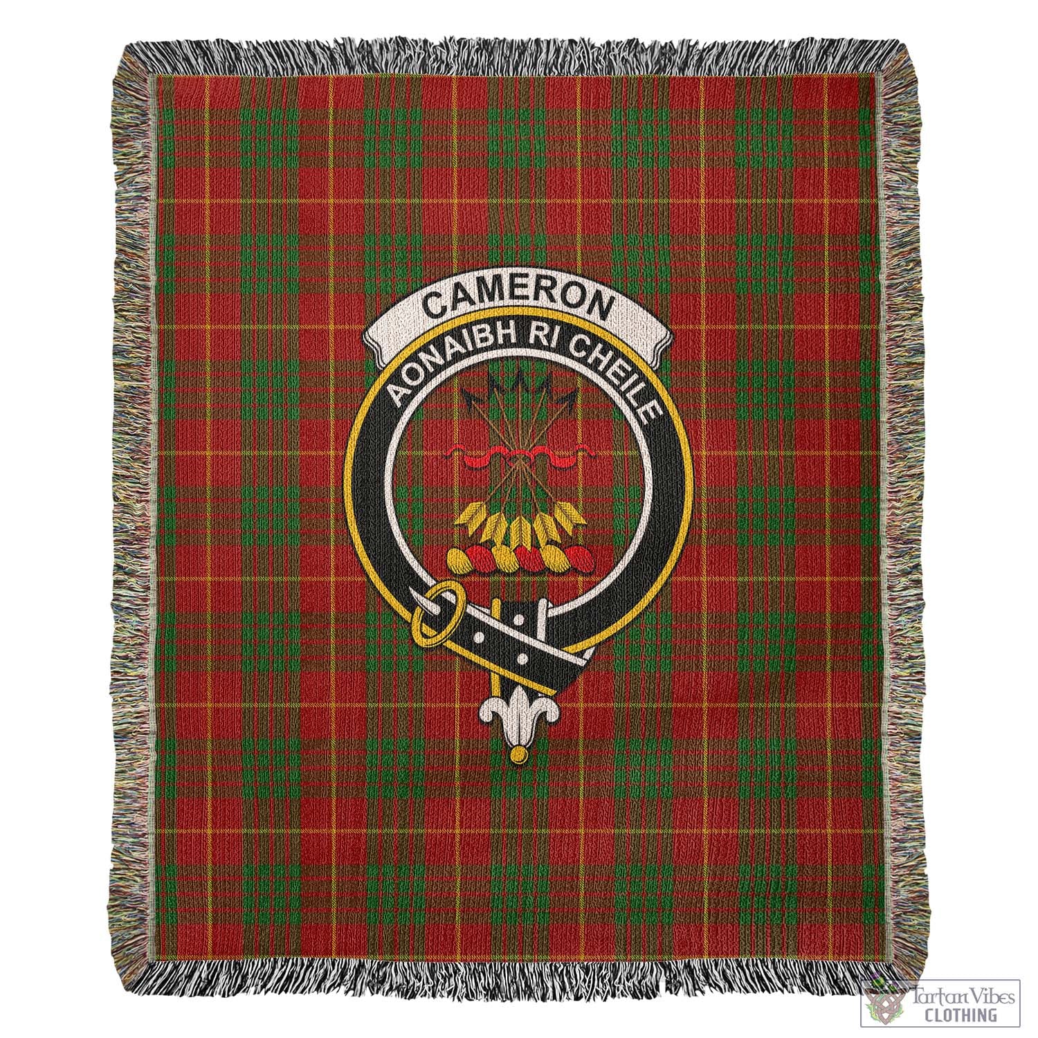 Tartan Vibes Clothing Cameron Tartan Woven Blanket with Family Crest