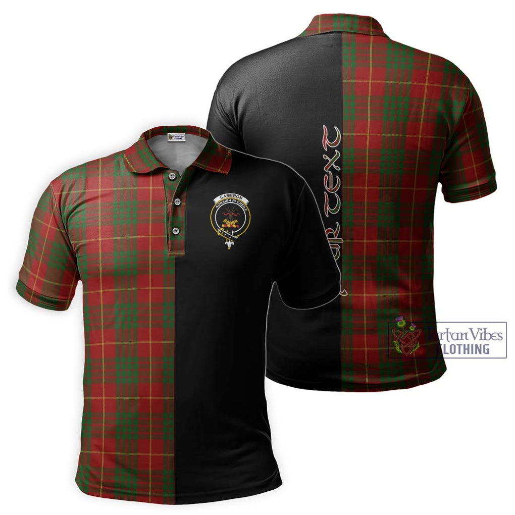 Cameron Tartan Polo Shirt with Family Crest and Half Of Me Style Kid - Tartanvibesclothing Shop